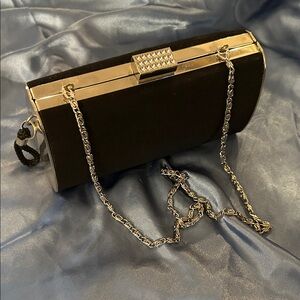 Elegant Black Clutch with Chain Strap